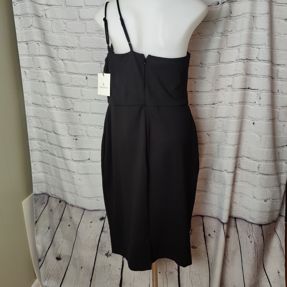 Chloe Kristyn Nicole Black One Shoulder Dress NWT Size Medium MSRP $328 - Picture 10 of 12